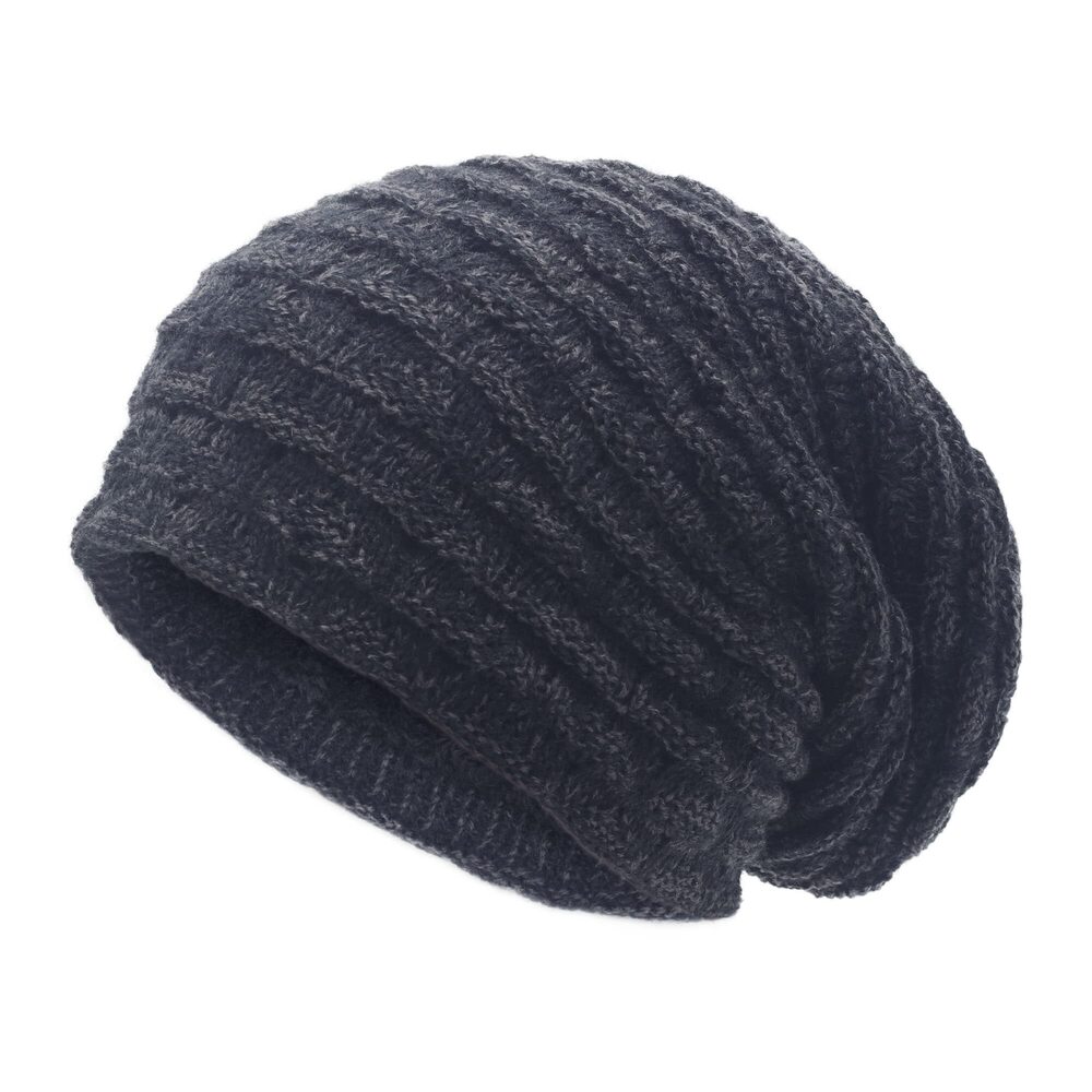 2678 Winter Knit Slouchy Beanie Hat Thick Fleece Lined Baggy Skull Cap